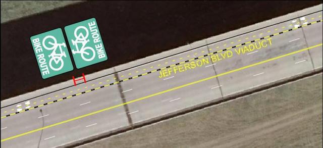 Jefferson Boulevard Viaduct bicycle infrastructure